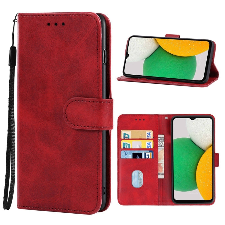 Red Leather Phone Case for Samsung Galaxy A03 Core with Card Slots and Wallet