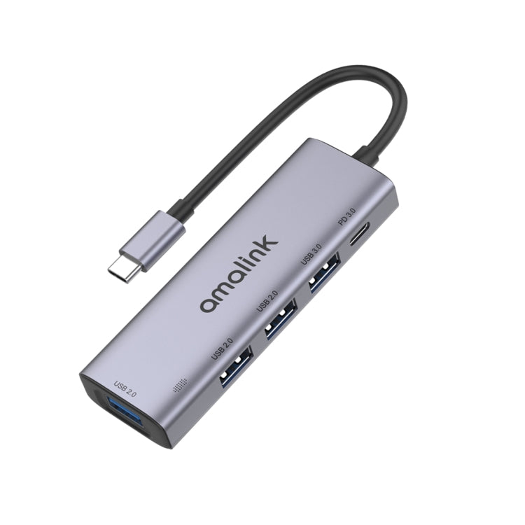 amalink 95119D Type-C Docking Station with 4 USB Ports and PD 3.0 - Grey