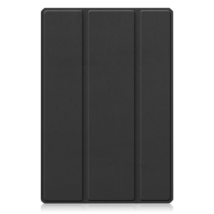 3-Fold Holder Leather Tablet Case for Samsung Galaxy Tab A8 2021 SM-X205 (Black)