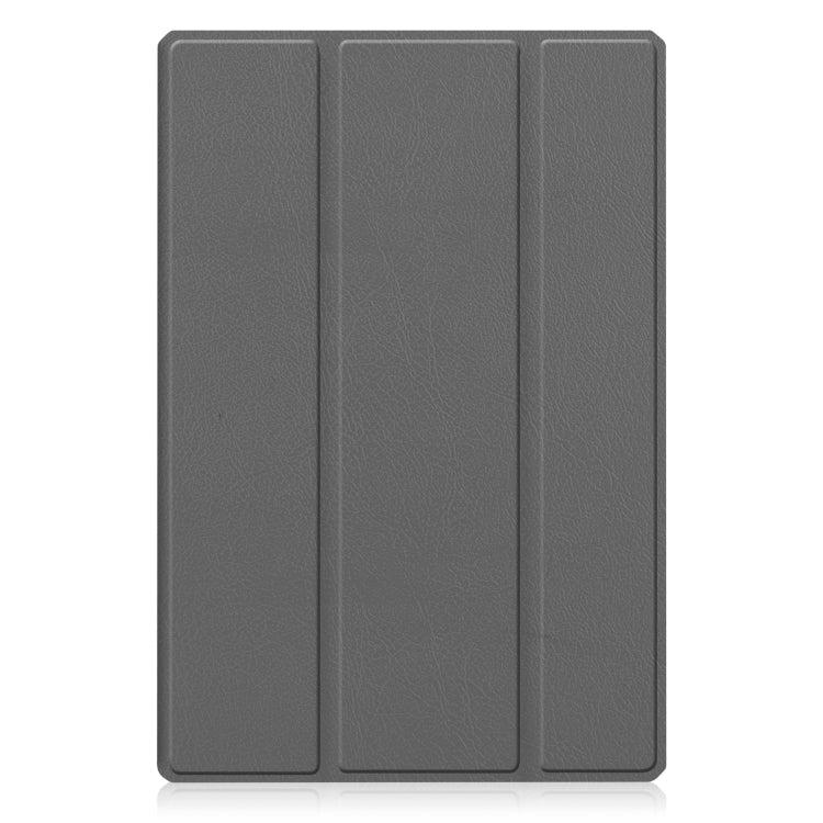 3-Fold Holder Leather Tablet Case for Samsung Galaxy Tab A8 2021 SM-X205 in Grey