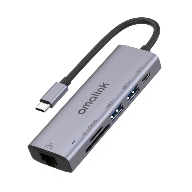 Amalink 95122D USB-C Multi-function HUB with Fast Network and Power Delivery (Grey)