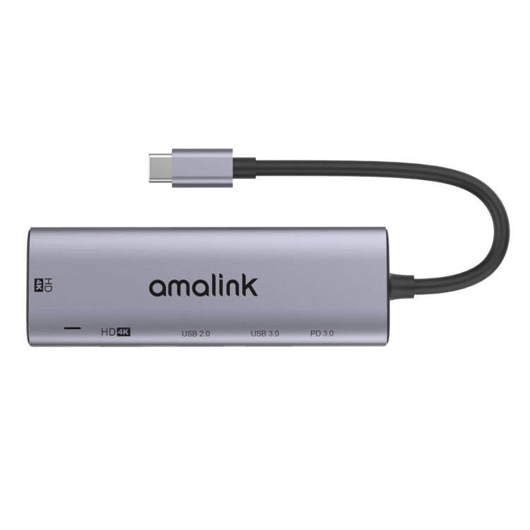 Dual HDMI + 2 USB Ports + PD 3.0 Multi-function HUB(Grey)