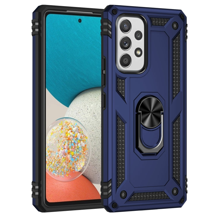 Blue Shockproof Phone Case with 360° Rotating Holder for Samsung Galaxy A53 5G