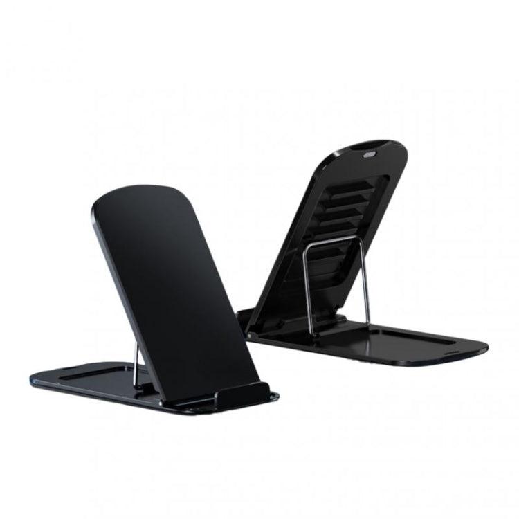 Aluminum Alloy Foldable Phone Holder for 10.5 Inch Tablets and Mobile Phones (Black)