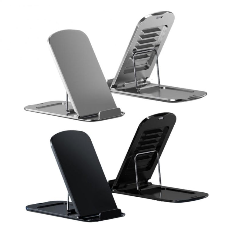 Aluminum Alloy Foldable Phone Holder for 10.5 Inch Tablets and Mobile Phones (Black)