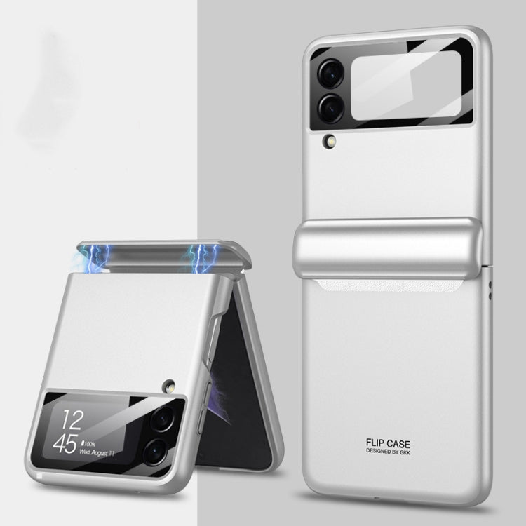 Silver GKK Magnetic Hinge Full Coverage Phone Case for Samsung Galaxy Z Flip3 5G