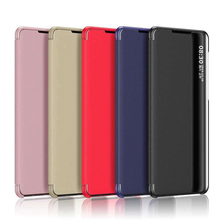 Black Leather Window View Phone Case for Xiaomi Redmi Note 11 Pro