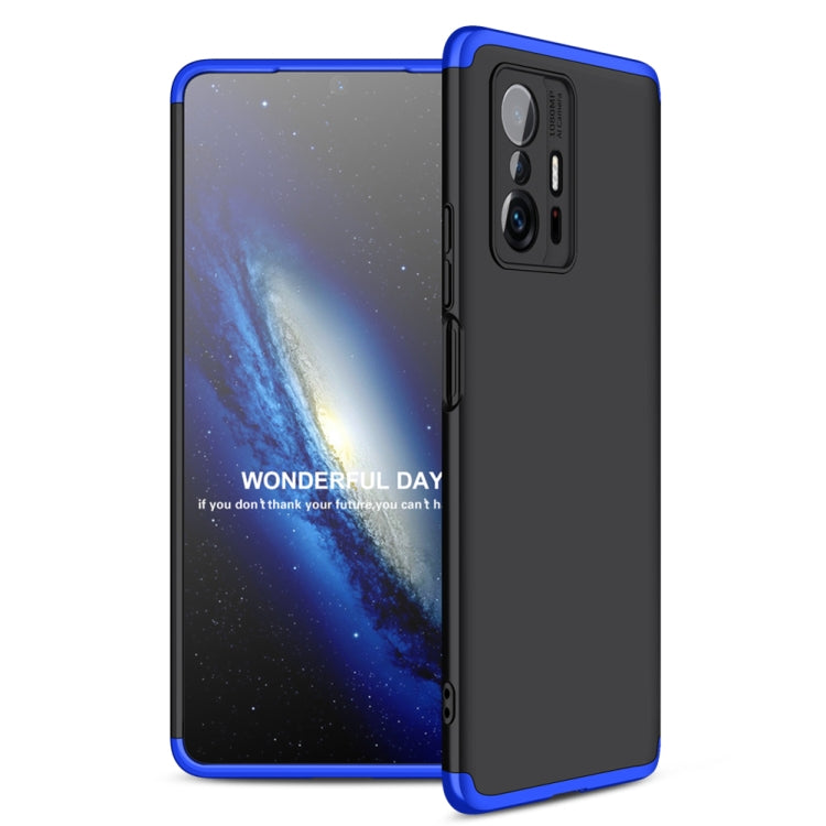 Xiaomi Mi 11T GKK Three Stage Splicing Full Coverage PC Phone Case (Black Blue)