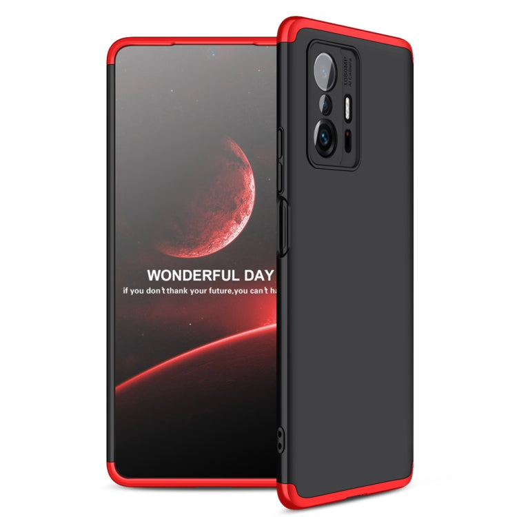 Black Red Three Stage Splicing Full Coverage PC Phone Case for Xiaomi Mi 11T by GKK