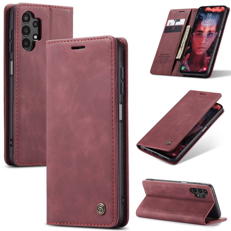 Horizontal Flip Wine Red Leather Phone Case for Samsung Galaxy A13 4G/A13 5G/A04S/A04/M13 5G