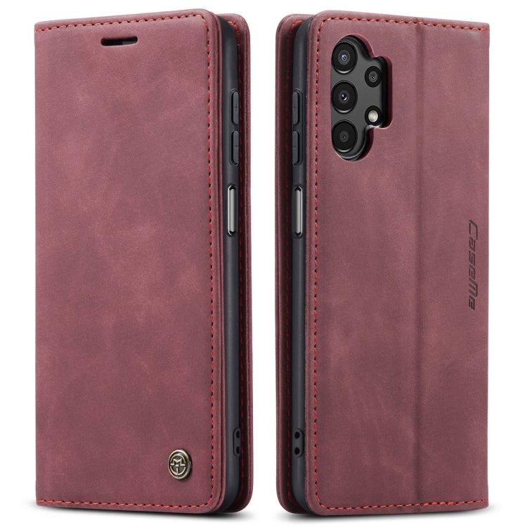 Horizontal Flip Wine Red Leather Phone Case for Samsung Galaxy A13 4G/A13 5G/A04S/A04/M13 5G