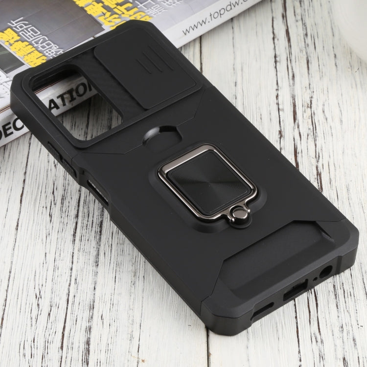 Sliding Camera Cover Design Black Phone Case for Xiaomi Redmi Note 11 5G China / Poco M4 Pro 5G