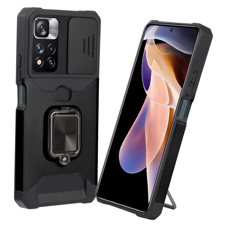 Sliding Camera Cover Phone Case for Xiaomi Redmi Note 11 Pro - Black