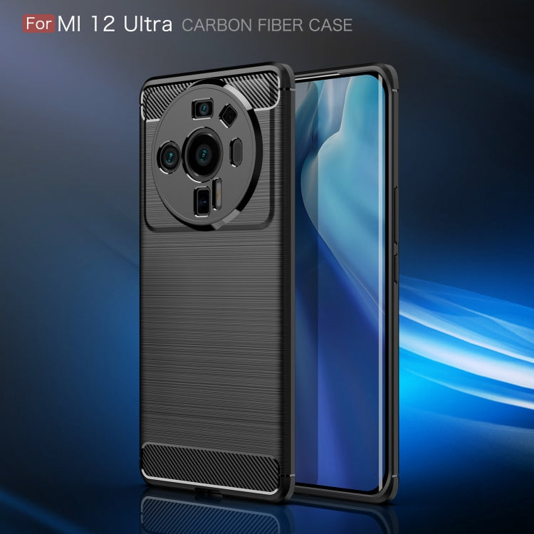 Carbon Fiber TPU Phone Case for Xiaomi Mi 12 Ultra 5G (Black)
