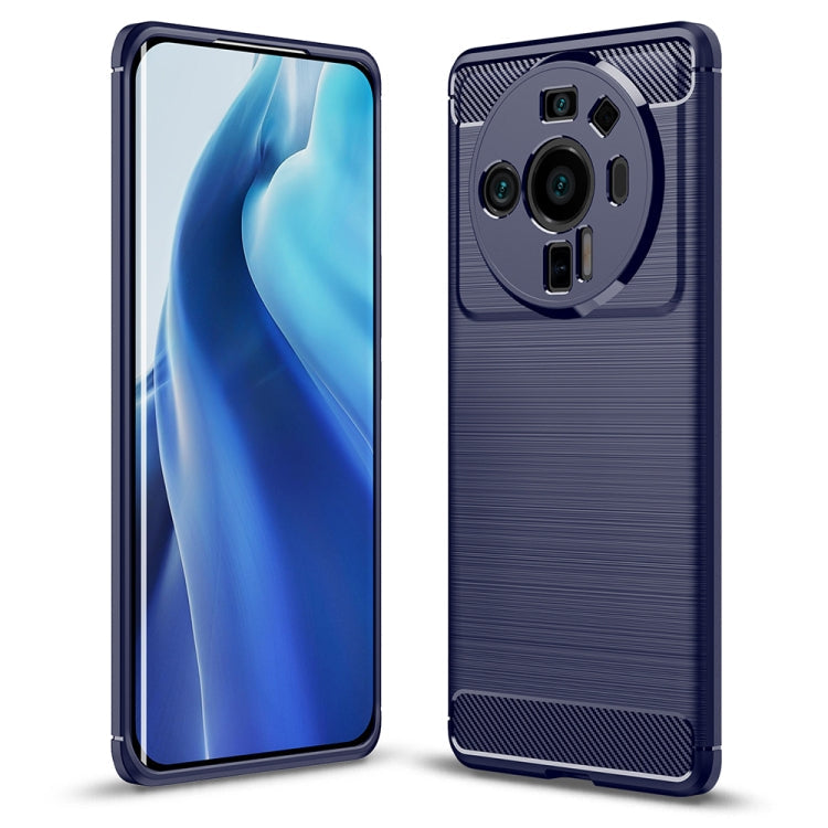 Brushed Texture Carbon Fiber TPU Phone Case for Xiaomi Mi 12 Ultra 5G (Blue)