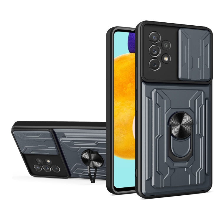 Grey Sliding Camshield Card Phone Case for Samsung Galaxy A53 5G