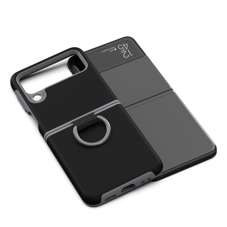 GKK TPU + PC 2 in 1 Ring Armor Phone Case for Samsung Galaxy Z Flip3 5G (Black)