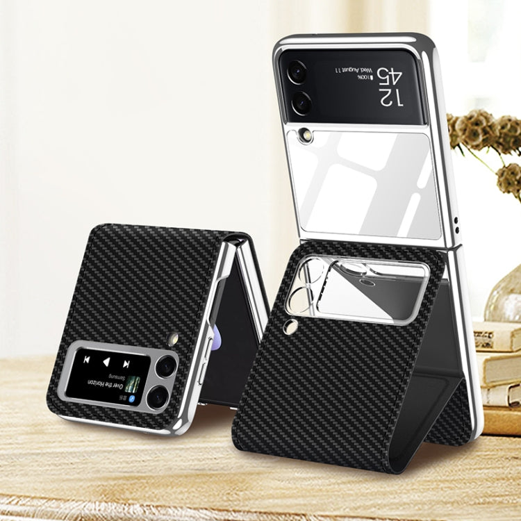 GKK Plating + Leather Phone Case for Samsung Galaxy Z Flip3 5G with Magnetic Holder