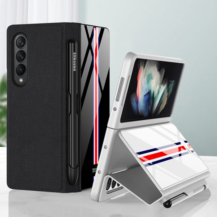 GKK Flip Tempered Glass Phone Case with S Pen Slot for Samsung Galaxy Z Fold3 5G (Exclusive Black)