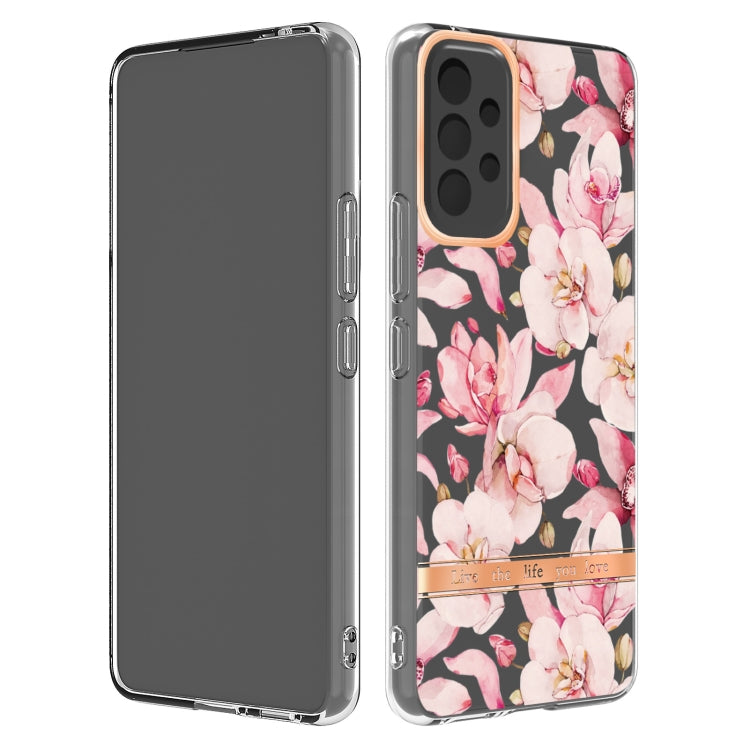 Samsung Galaxy A53 5G Pink Gardenia Flowers and Plants IMD TPU Phone Case