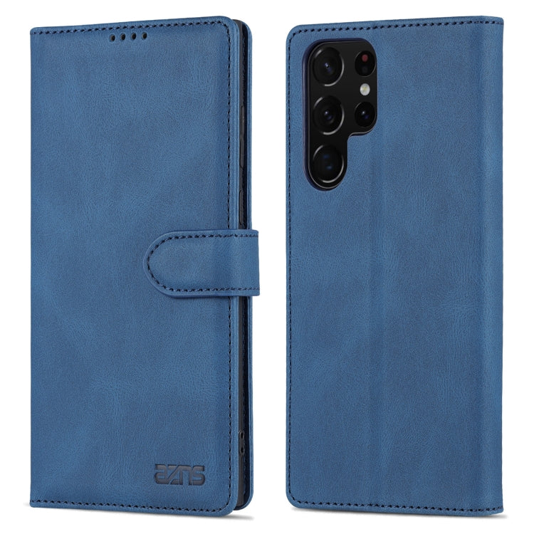 AZNS Dream II Skin Feel PU+TPU Horizontal Flip Phone Case for Samsung Galaxy S22 Ultra (Blue)