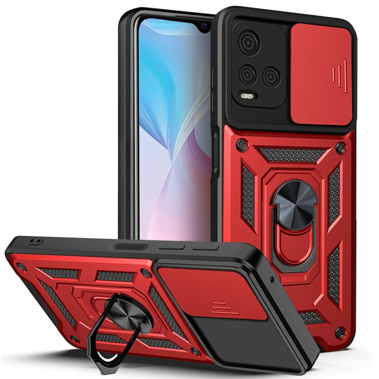 Vivo Y21s Sliding Camera Cover Phone Case (Red)