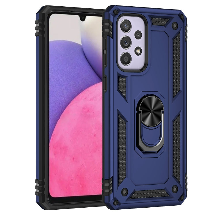 Shockproof Rotating Holder Phone Case for Samsung Galaxy A33 5G in Blue