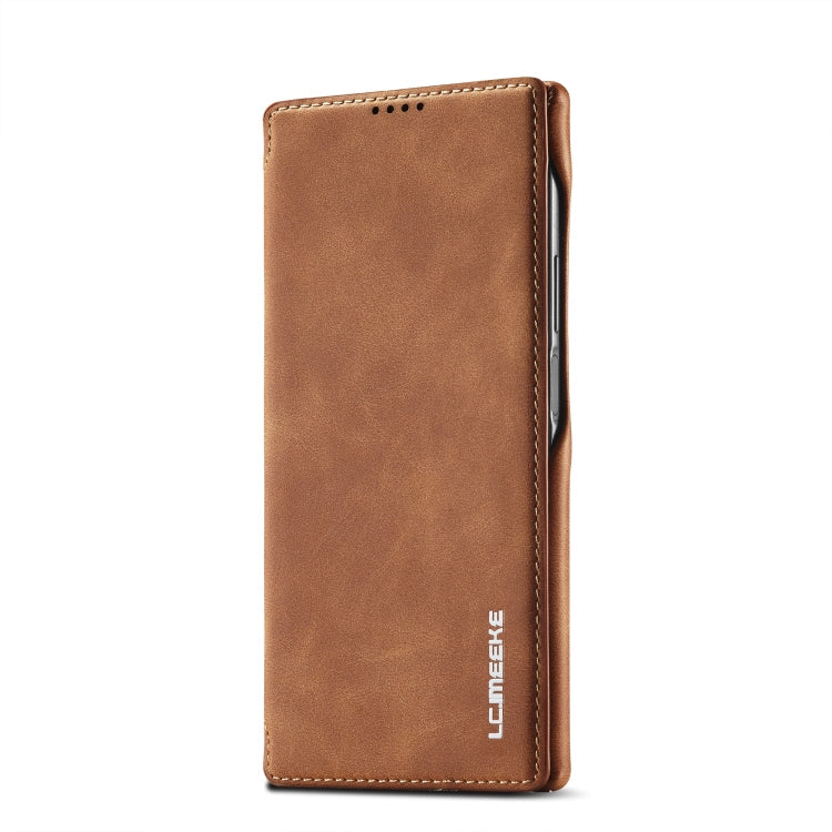 Samsung Galaxy S22 Ultra 5G LC.IMEEKE Hon Ancient Series Horizontal Flip Leather Phone Case(Brown)