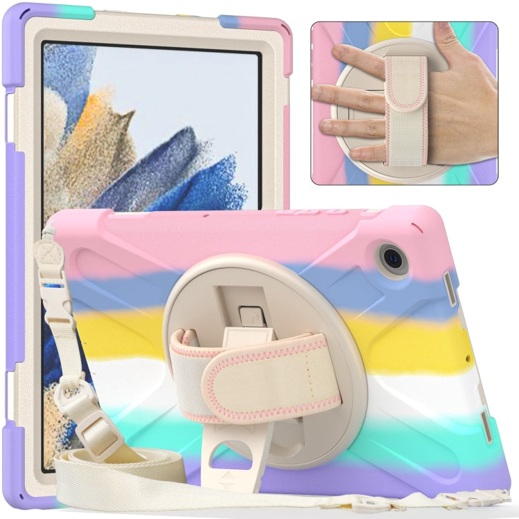 Colorful Pink Silicone + PC Tablet Case for Samsung Galaxy Tab A8 10.5 2021