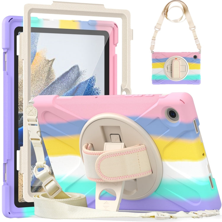 Colorful Pink Silicone + PC Tablet Case for Samsung Galaxy Tab A8 10.5 2021