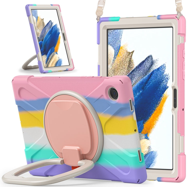 Colorful Pink Silicone + PC Tablet Case for Samsung Galaxy Tab A8 10.5 2021