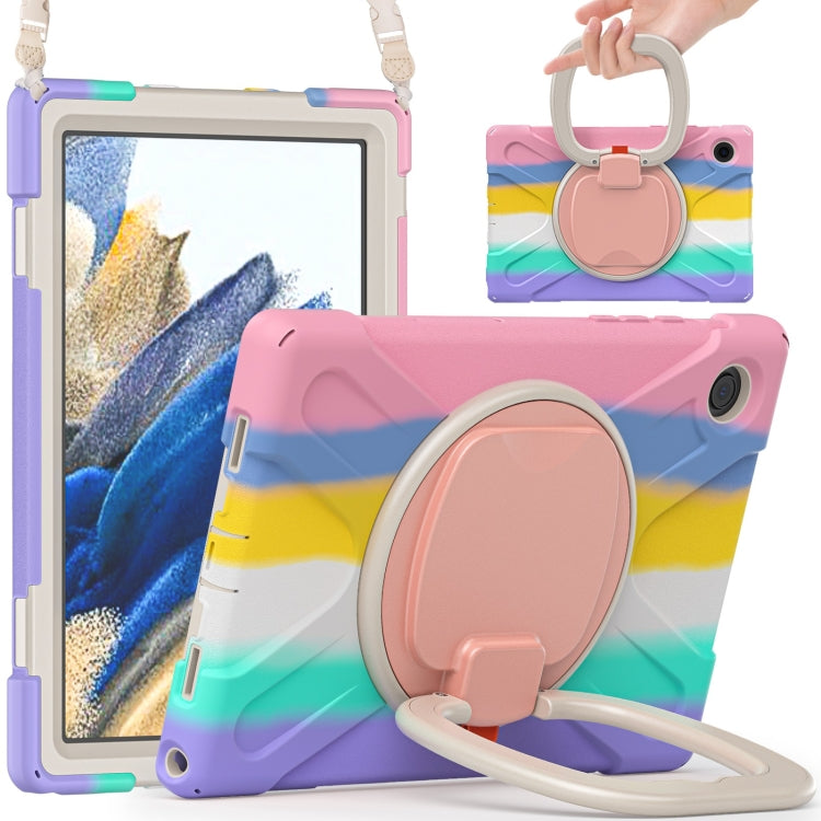 Colorful Pink Silicone + PC Tablet Case for Samsung Galaxy Tab A8 10.5 2021