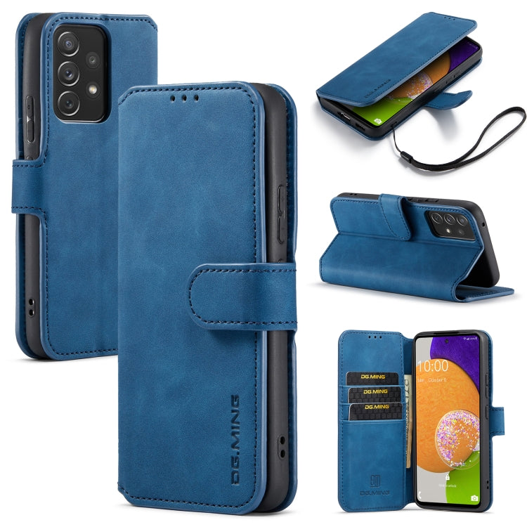 Retro Oil Blue Leather Flip Case for Samsung Galaxy A53 5G with Holder & Card Slots