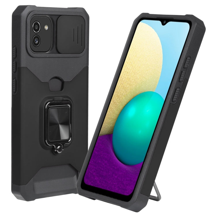 Sliding Camera Cover Phone Case for Samsung Galaxy A03 (Black)