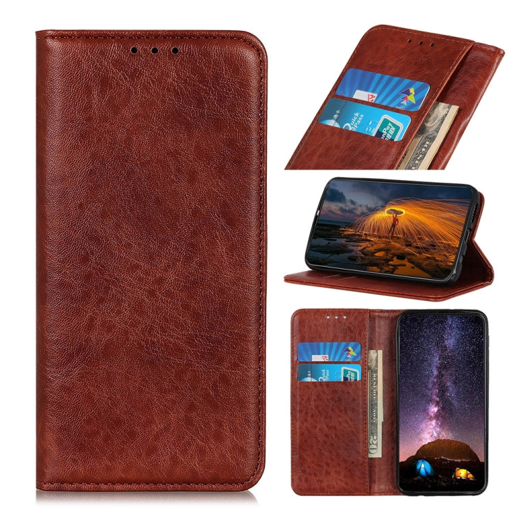Brown Magnetic Crazy Horse Texture Leather Phone Case for Xiaomi 12 Pro / 12S Pro