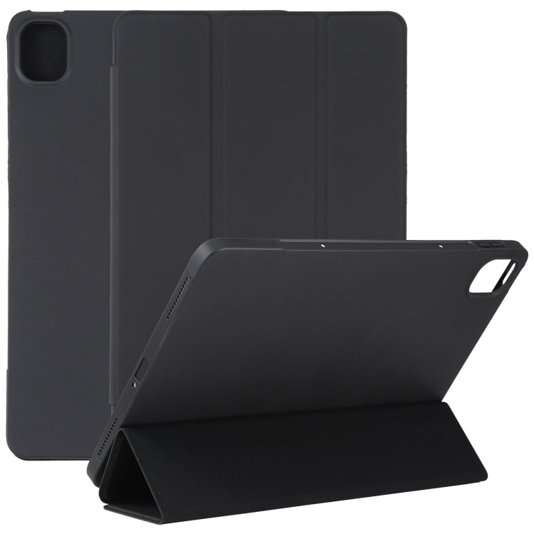 Black TPU Three-Fold Leather Tablet Case for Xiaomi Mi Pad 5
