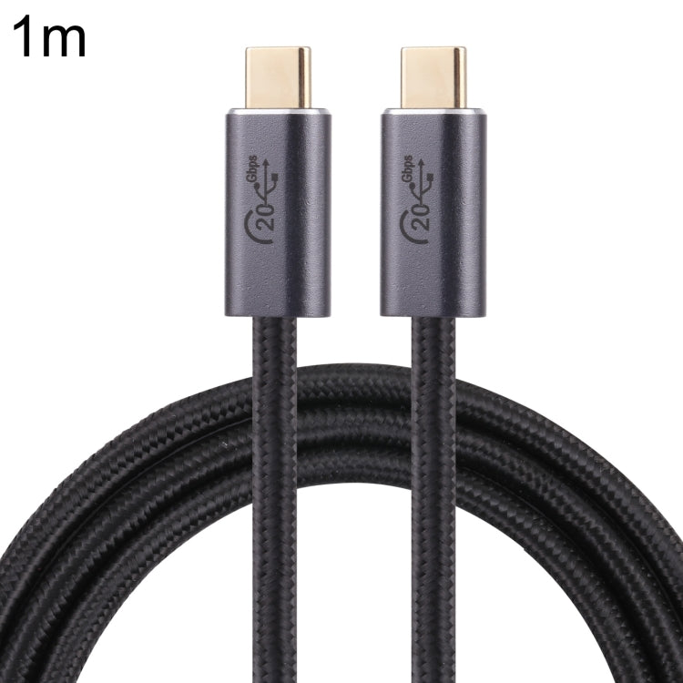 20Gbps USB-C to USB-C 1m Braided Data Cable, Black