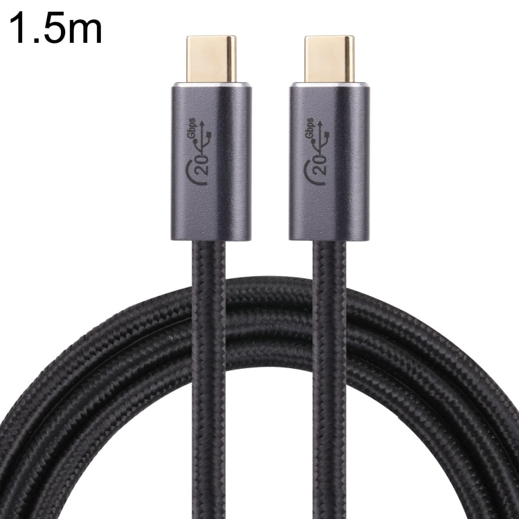 20Gbps USB-C to USB-C Braided Data Cable - 1.5m (Black)
