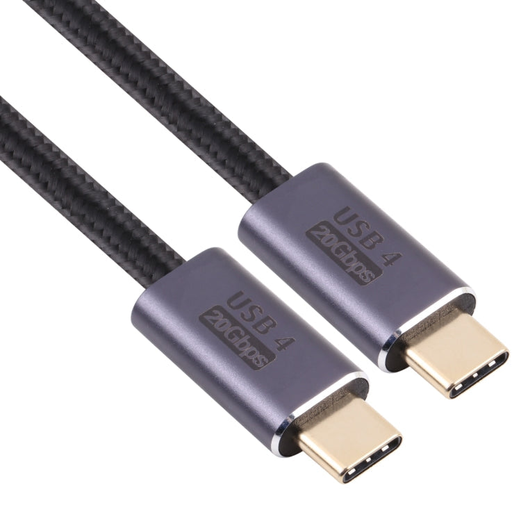 20Gbps USB 4 Type-C Braided Data Cable, 1m Length, Black