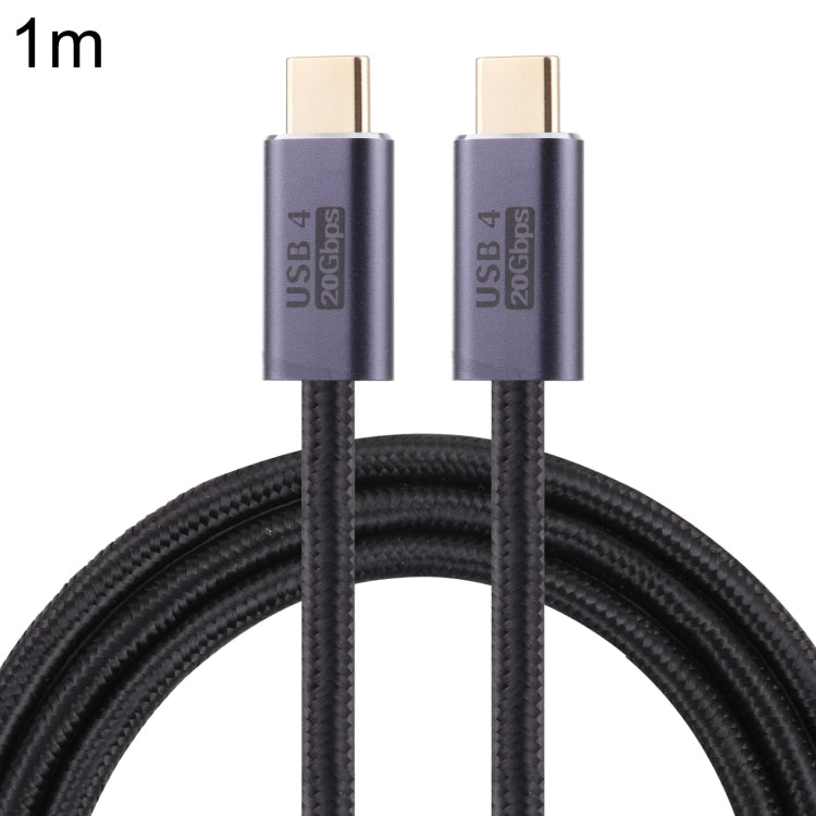 20Gbps USB 4 Type-C Braided Data Cable, 1m Length, Black