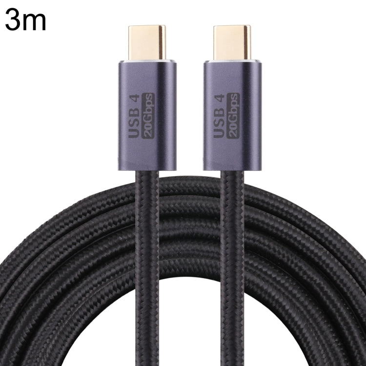 20Gbps USB 4 Type-C Male to Type-C Male Braided Data Cable, 3m(Black)
