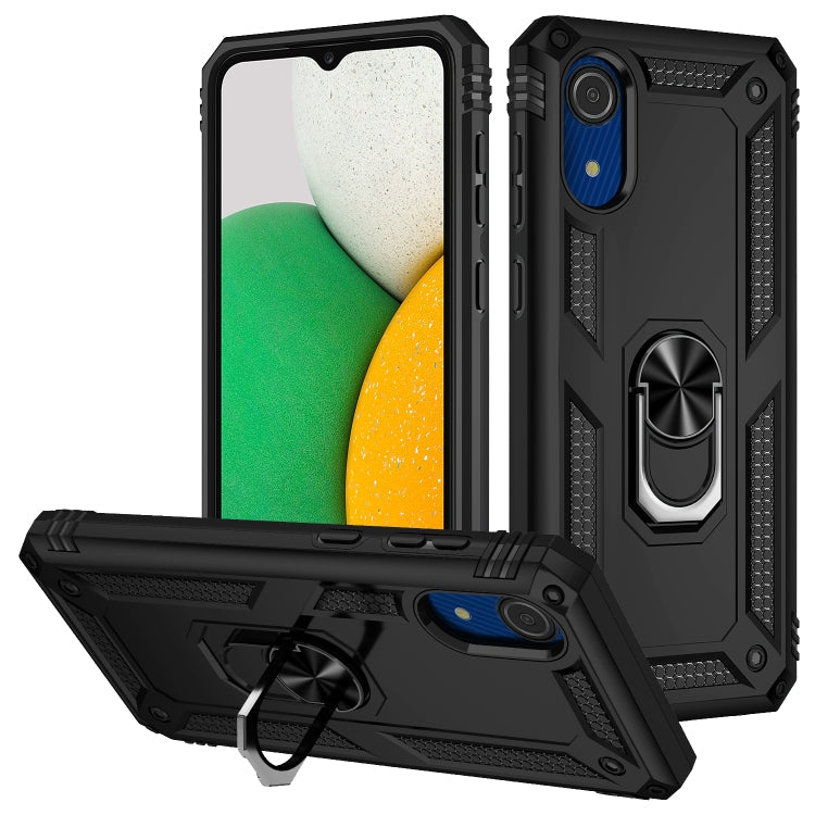 Shockproof Phone Case with 360° Holder for Samsung Galaxy A03 Core (Black)