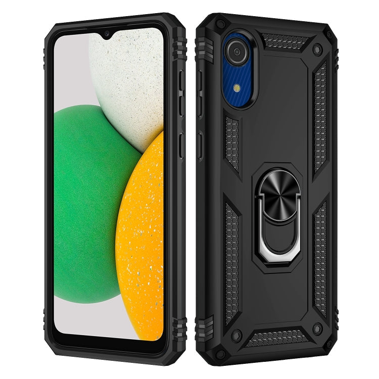 Shockproof Phone Case with 360° Holder for Samsung Galaxy A03 Core (Black)