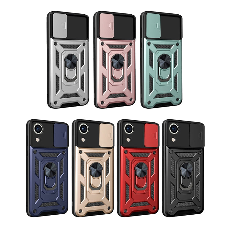 Blue Sliding Camera Cover Phone Case for Samsung Galaxy A03 Core