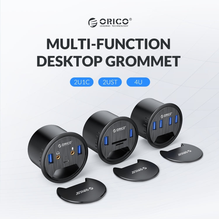Multifunction Desktop Hub with 4 USB3.0 Ports - Black