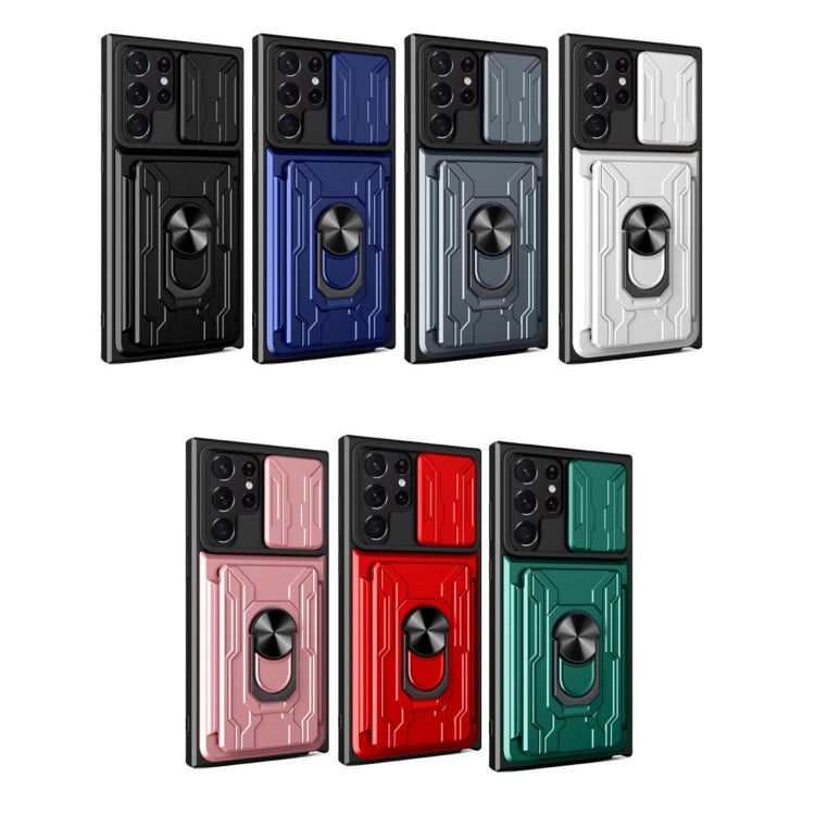 Sliding Camshield Card Phone Case for Samsung Galaxy S22 Ultra 5G (Black)
