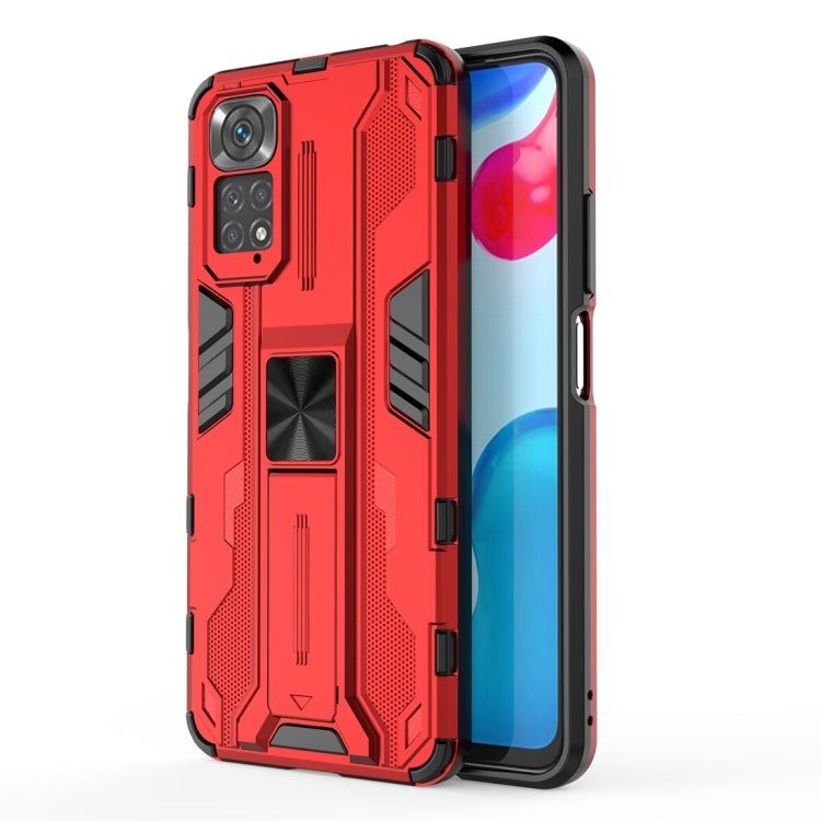 Redmi Note 11 Global/Note 11S Supersonic PC + TPU Phone Case with Holder (Red)