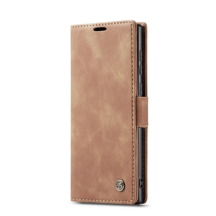 CaseMe 013 Multifunctional Leather Phone Case for Samsung Galaxy S22 Ultra 5G (Brown)