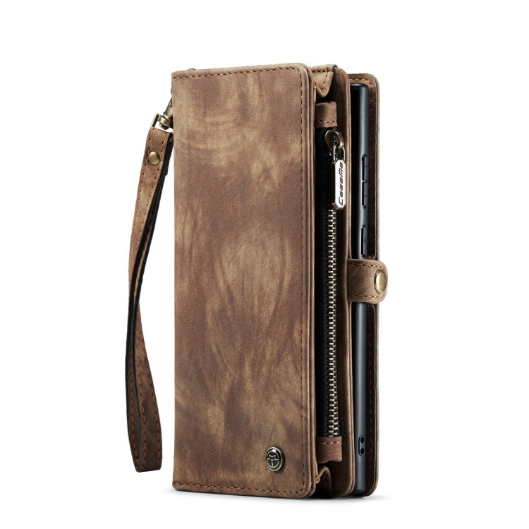 Detachable Multifunctional Horizontal Flip Leather Case for Samsung Galaxy S22 Ultra 5G - Brown