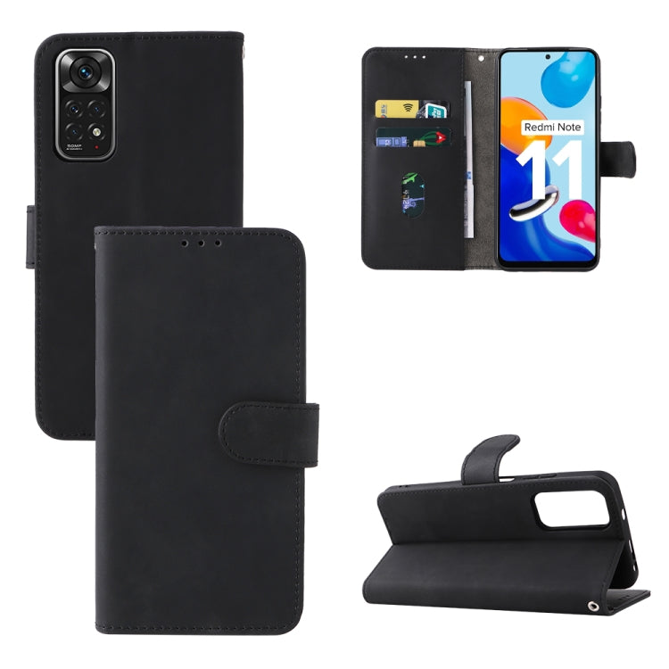 Black Leather Phone Case with Card Slots for Xiaomi Redmi Note 11/11S Global